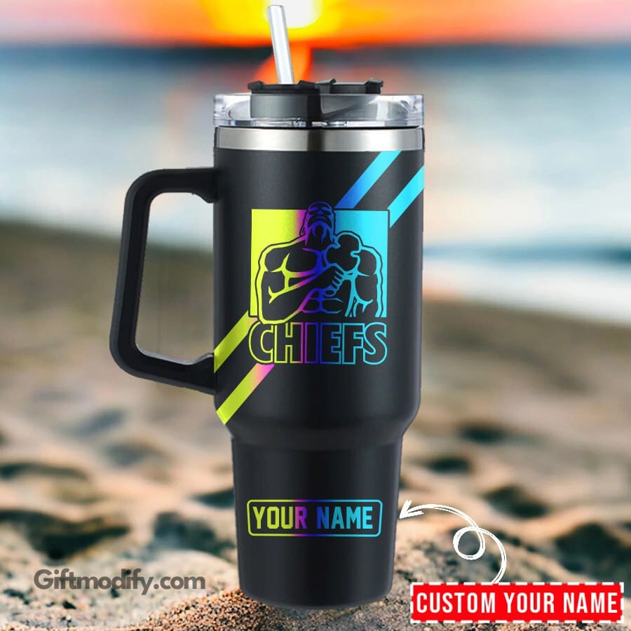 Chiefs Super Rugby Hologram Logo Custom Stanley Quencher 40oz Stainless Steel Tumbler With Handle