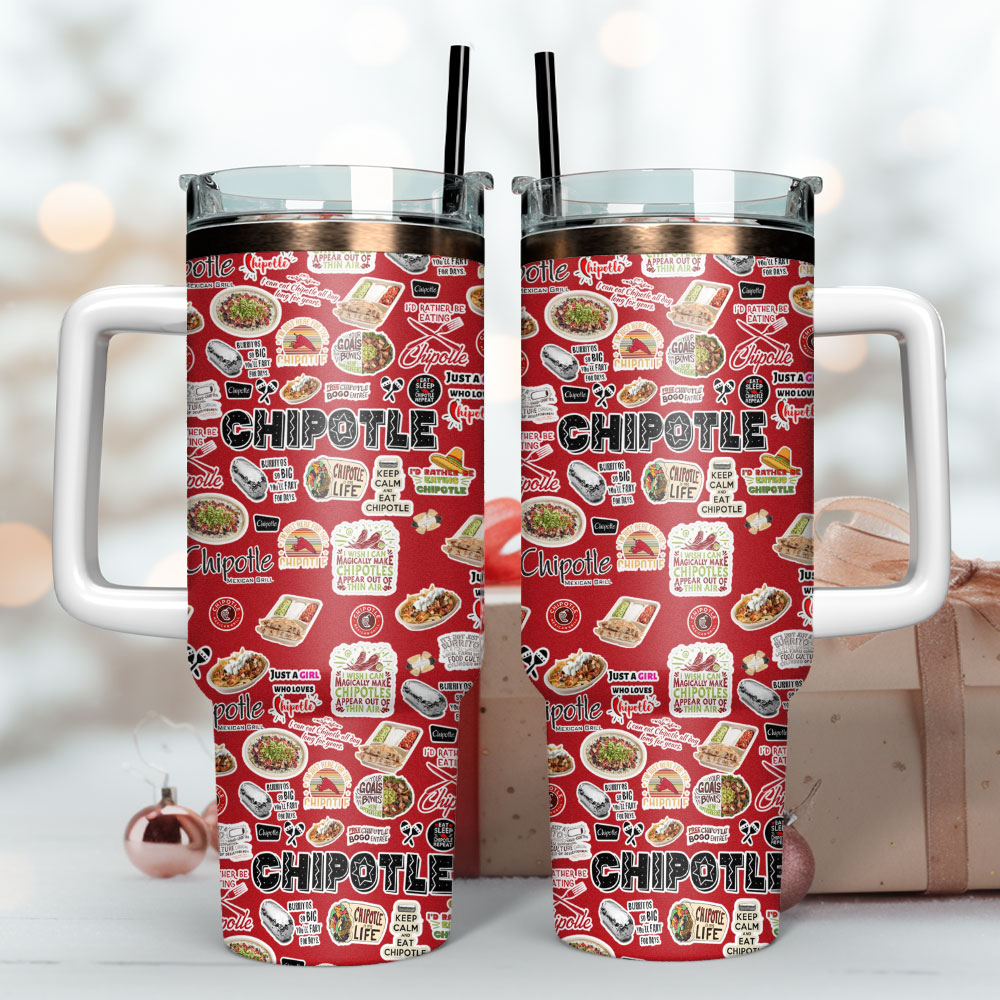 Chipotle Custom Stanley Quencher 40oz Stainless Steel Tumbler With Handle