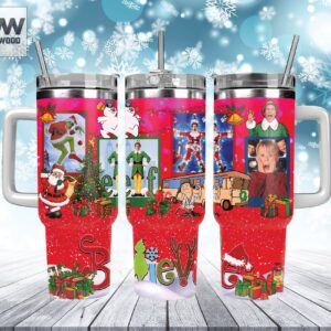 Christmas Characters Movies Custom Stanley Quencher 40oz Stainless Steel Tumbler With Handle