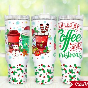 Christmas Coffee Custom Stanley Quencher 40oz Stainless Steel Tumbler With Handle