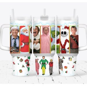 Christmas Funny Movie TV Series Custom Stanley Quencher 40oz Stainless Steel Tumbler With Handle
