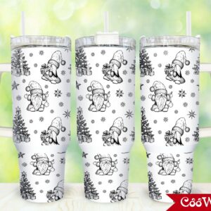 Christmas Gnome Custom Stanley Quencher 40oz Stainless Steel Tumbler With Handle