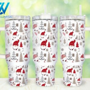 Christmas Gnome Custom Stanley Quencher 40oz Stainless Steel Tumbler With Handle