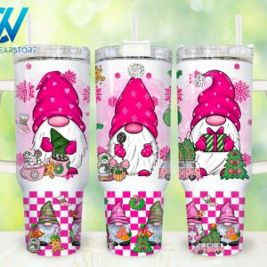 Christmas Gnome Custom Stanley Quencher 40oz Stainless Steel Tumbler With Handle