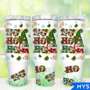 Christmas Gnome Custom Stanley Quencher 40oz Stainless Steel Tumbler With Handle