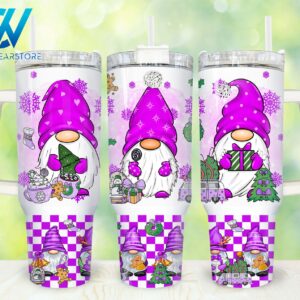 Christmas Gnome Custom Stanley Quencher 40oz Stainless Steel Tumbler With Handle