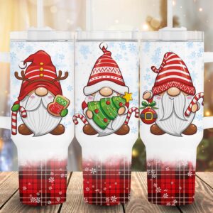 Christmas Gnomes Custom Stanley Quencher 40oz Stainless Steel Tumbler With Handle