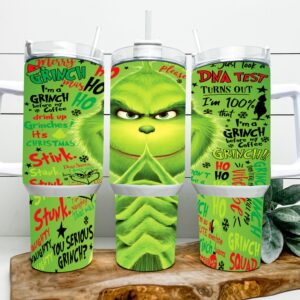 Christmas Grinch Movies Custom Stanley Quencher 40oz Stainless Steel Tumbler With Handle