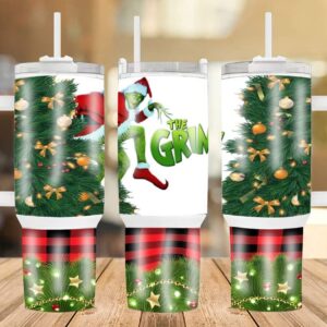 Christmas Grinch Movies Custom Stanley Quencher 40oz Stainless Steel Tumbler With Handle