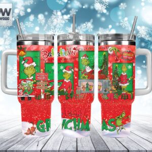 Christmas Grinch Movies Custom Stanley Quencher 40oz Stainless Steel Tumbler With Handle