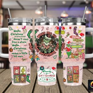 Christmas Grinch Movies Custom Stanley Quencher 40oz Stainless Steel Tumbler With Handle