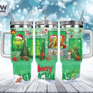 Christmas Grinch Movies Custom Stanley Quencher 40oz Stainless Steel Tumbler With Handle
