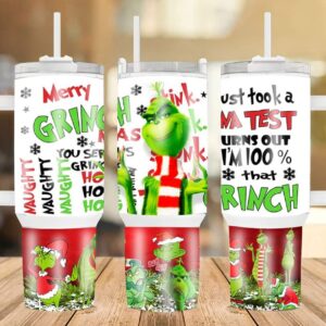 Christmas Grinch Movies Custom Stanley Quencher 40oz Stainless Steel Tumbler With Handle