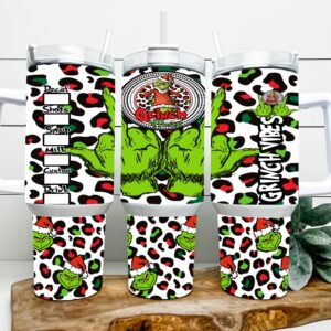 Christmas Grinch Movies Custom Stanley Quencher 40oz Stainless Steel Tumbler With Handle