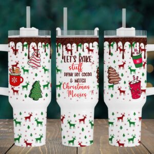 Christmas Holiday Vibes Custom Stanley Quencher 40oz Stainless Steel Tumbler With Handle