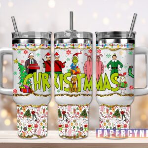 Christmas Movie Characters Custom Stanley Quencher 40oz Stainless Steel Tumbler With Handle