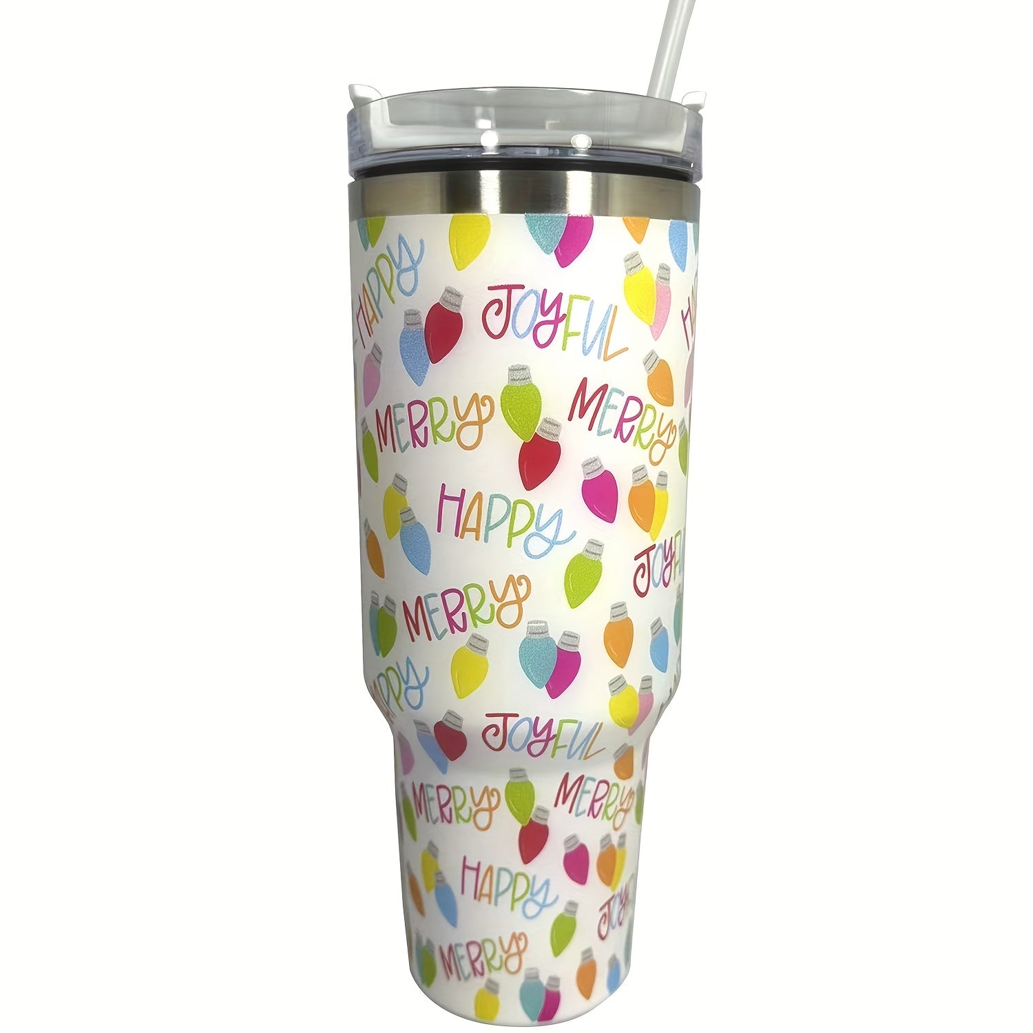 Christmas Pattern Custom Stanley Quencher 40oz Stainless Steel Tumbler With Handle