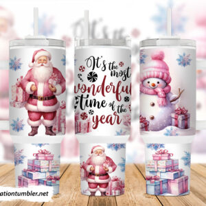 Christmas Santa Claus Custom Stanley Quencher 40oz Stainless Steel Tumbler With Handle