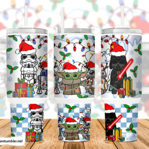 Christmas Star Wars Movies Custom Stanley Quencher 40oz Stainless Steel Tumbler With Handle