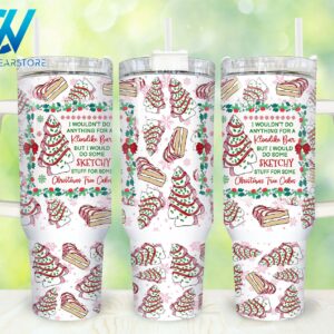 Christmas Tree Cakes Custom Stanley Quencher 40oz Stainless Steel Tumbler With Handle