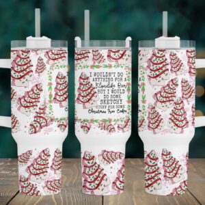 Christmas Tree Cakes Custom Stanley Quencher 40oz Stainless Steel Tumbler With Handle