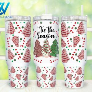 Christmas Tree Cakes Custom Stanley Quencher 40oz Stainless Steel Tumbler With Handle