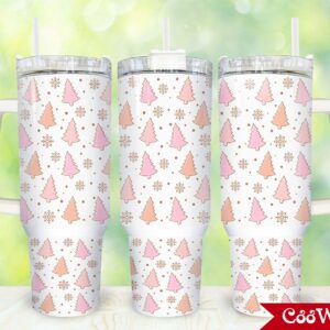 Christmas Trees Custom Stanley Quencher 40oz Stainless Steel Tumbler With Handle