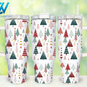 Christmas Trees Custom Stanley Quencher 40oz Stainless Steel Tumbler With Handle