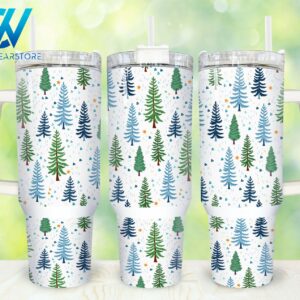 Christmas Trees Custom Stanley Quencher 40oz Stainless Steel Tumbler With Handle