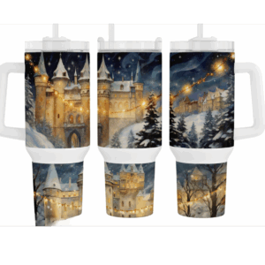 Christmas Village Custom Stanley Quencher 40oz Stainless Steel Tumbler With Handle
