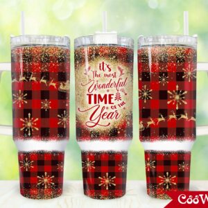 Christmas Wonderful Time Custom Stanley Quencher 40oz Stainless Steel Tumbler With Handle