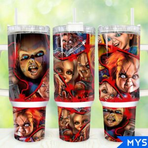 Chucky Movies Custom Stanley Quencher 40oz Stainless Steel Tumbler With Handle