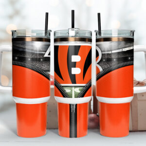 Cincinnati Bengals NFL Custom Stanley Quencher 40oz Stainless Steel Tumbler With Handle