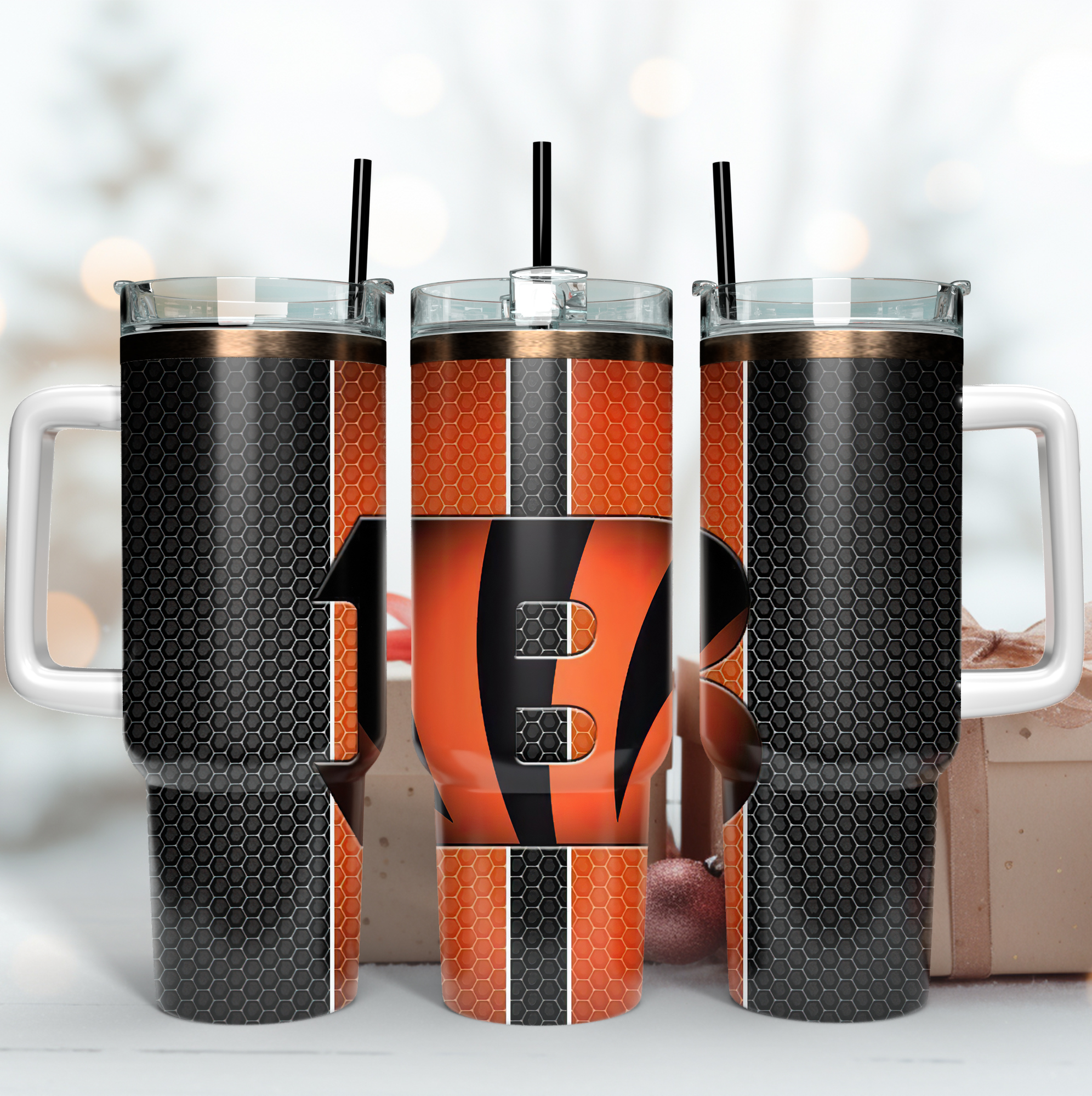 Cincinnati Bengals NFL Custom Stanley Quencher 40oz Stainless Steel Tumbler With Handle
