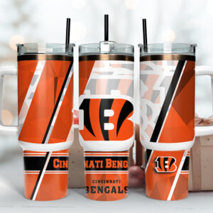 Cincinnati Bengals NFL Custom Stanley Quencher 40oz Stainless Steel Tumbler With Handle