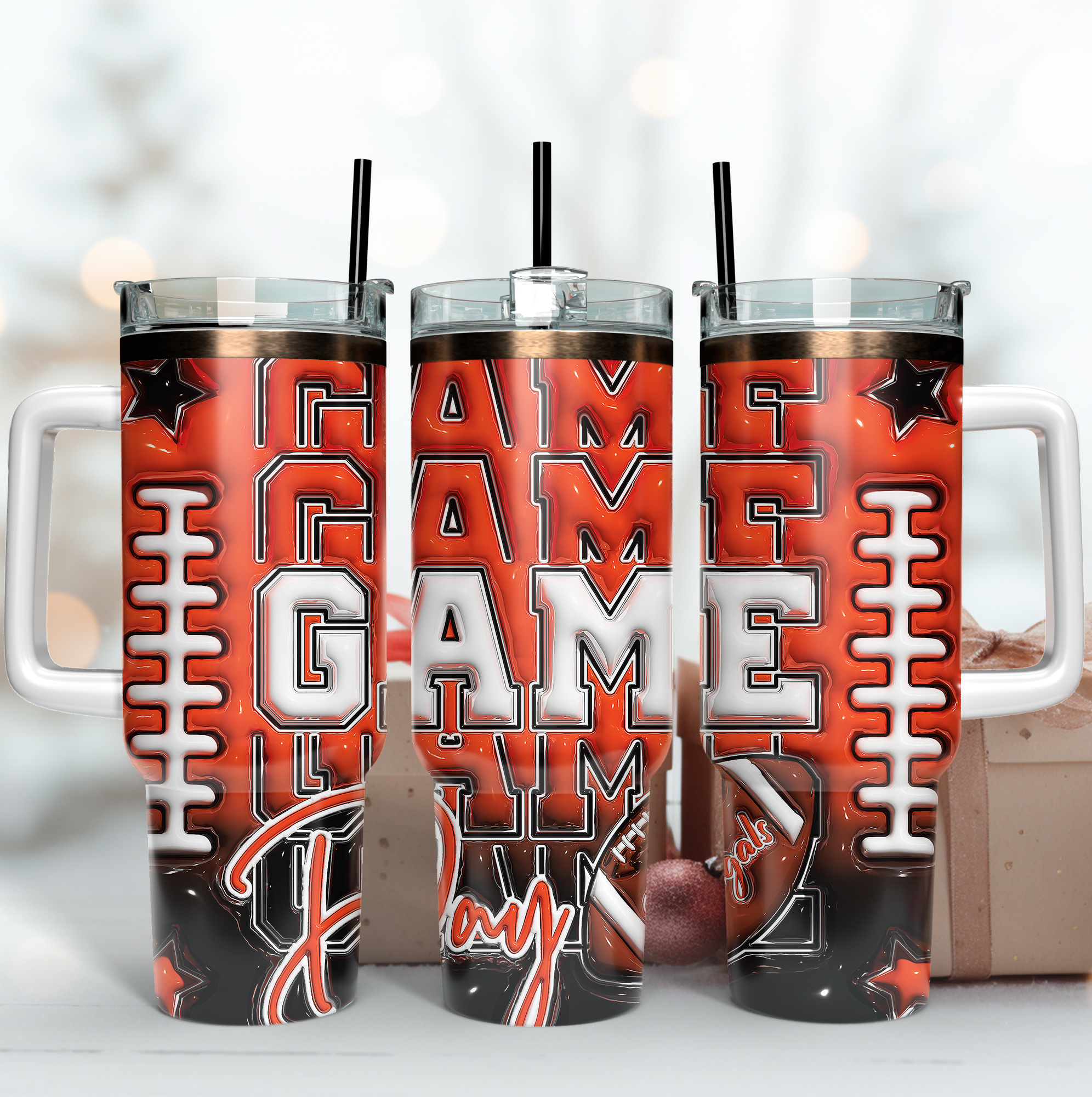 Cincinnati Bengals NFL Game Day Custom Stanley Quencher 40oz Stainless Steel Tumbler With Handle