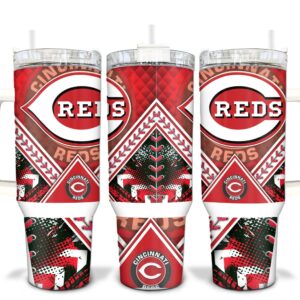 Cincinnati Reds MLB Custom Stanley Quencher 40oz Stainless Steel Tumbler With Handle