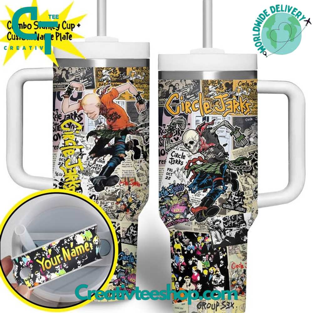 Circle Jerks Music Custom Stanley Quencher 40oz Stainless Steel Tumbler With Handle