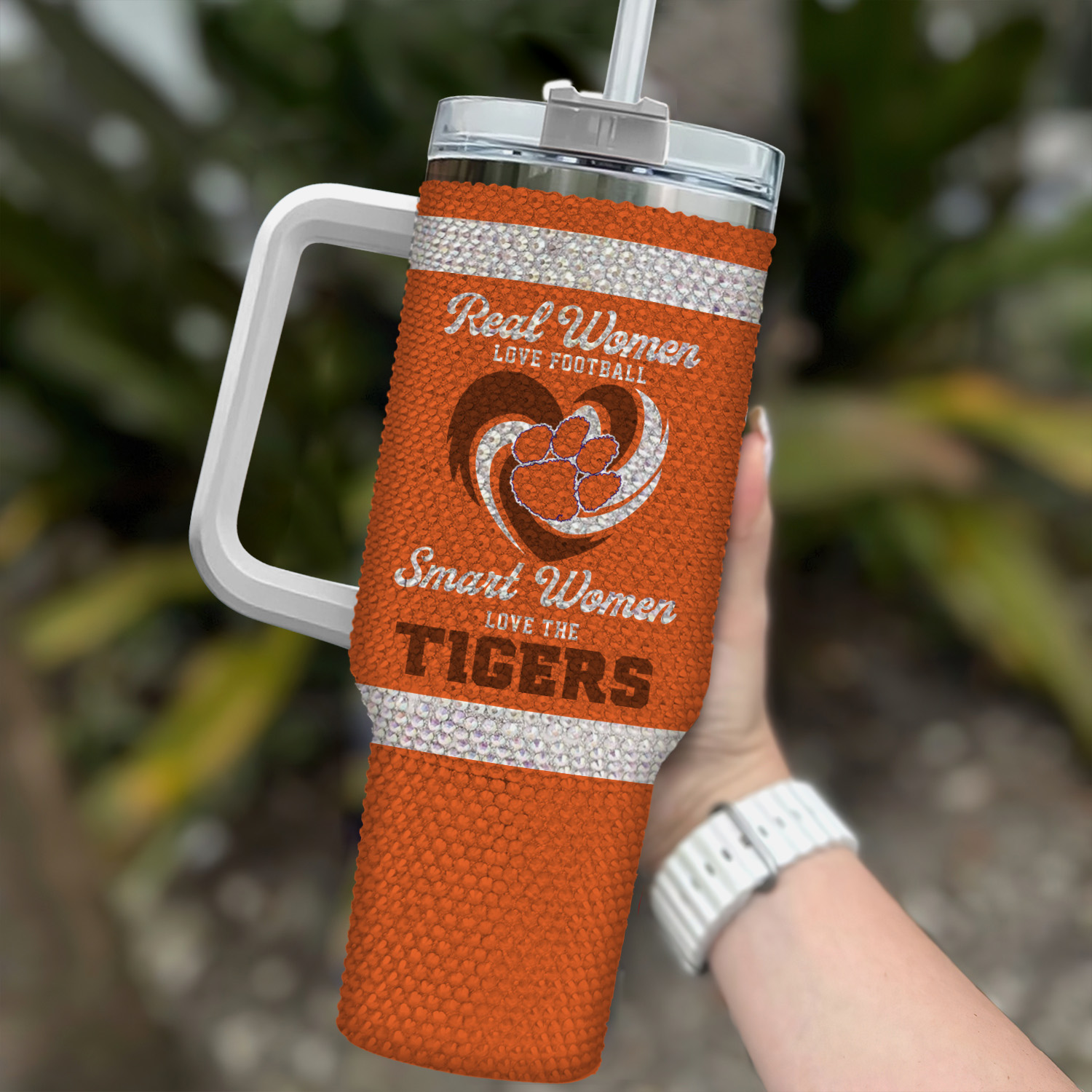 Clemson Tigers NCAA Custom Stanley Quencher 40oz Stainless Steel Tumbler With Handle