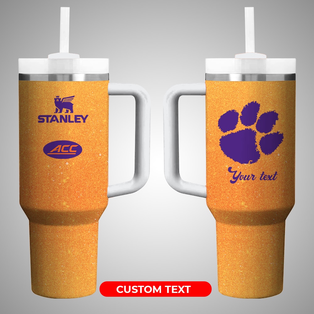 Clemson TigersÂ NCAA Custom Stanley Quencher 40oz Stainless Steel Tumbler With Handle