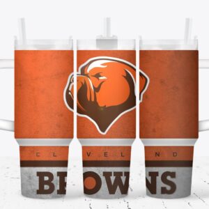 Cleveland Browns Mascot NFL Custom Stanley Quencher 40oz Stainless Steel Tumbler With Handle