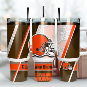 Cleveland Browns NFL Custom Stanley Quencher 40oz Stainless Steel Tumbler With Handle