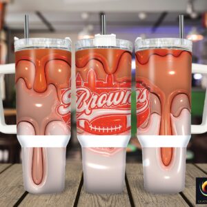Cleveland Browns NFL Custom Stanley Quencher 40oz Stainless Steel Tumbler With Handle