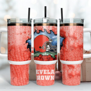 Cleveland Browns NFL Custom Stanley Quencher 40oz Stainless Steel Tumbler With Handle