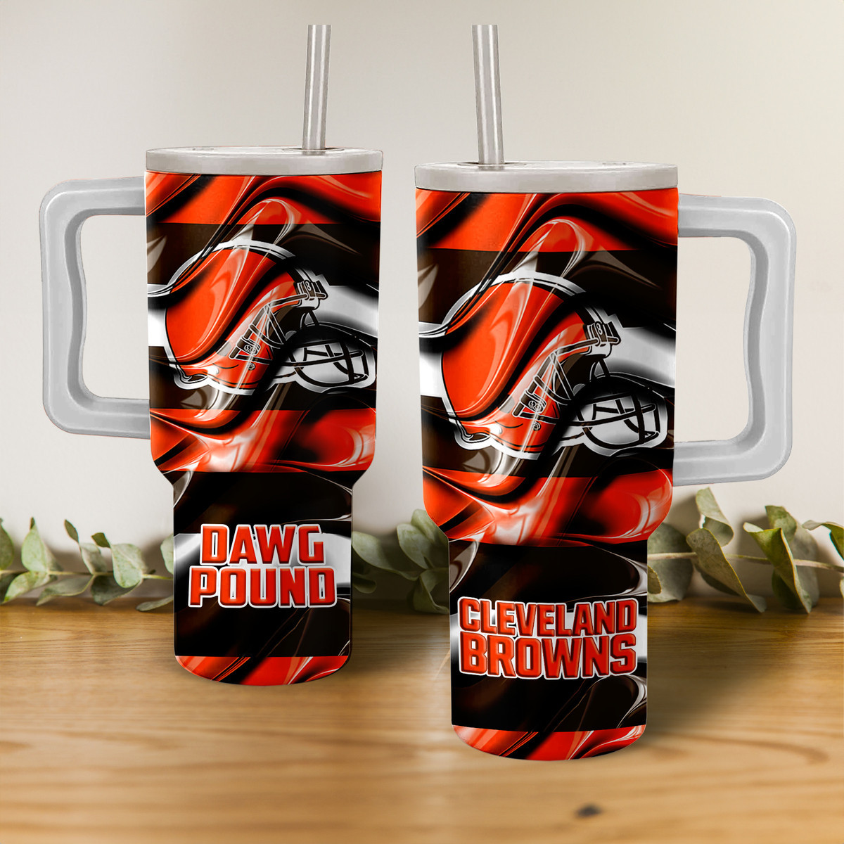 Cleveland Browns NFL Custom Stanley Quencher 40oz Stainless Steel Tumbler With Handle