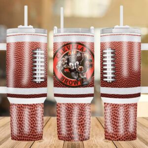 Cleveland Browns NFL Custom Stanley Quencher 40oz Stainless Steel Tumbler With Handle