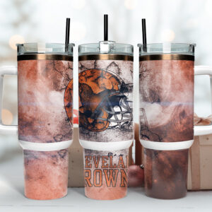 Cleveland Browns NFL Custom Stanley Quencher 40oz Stainless Steel Tumbler With Handle