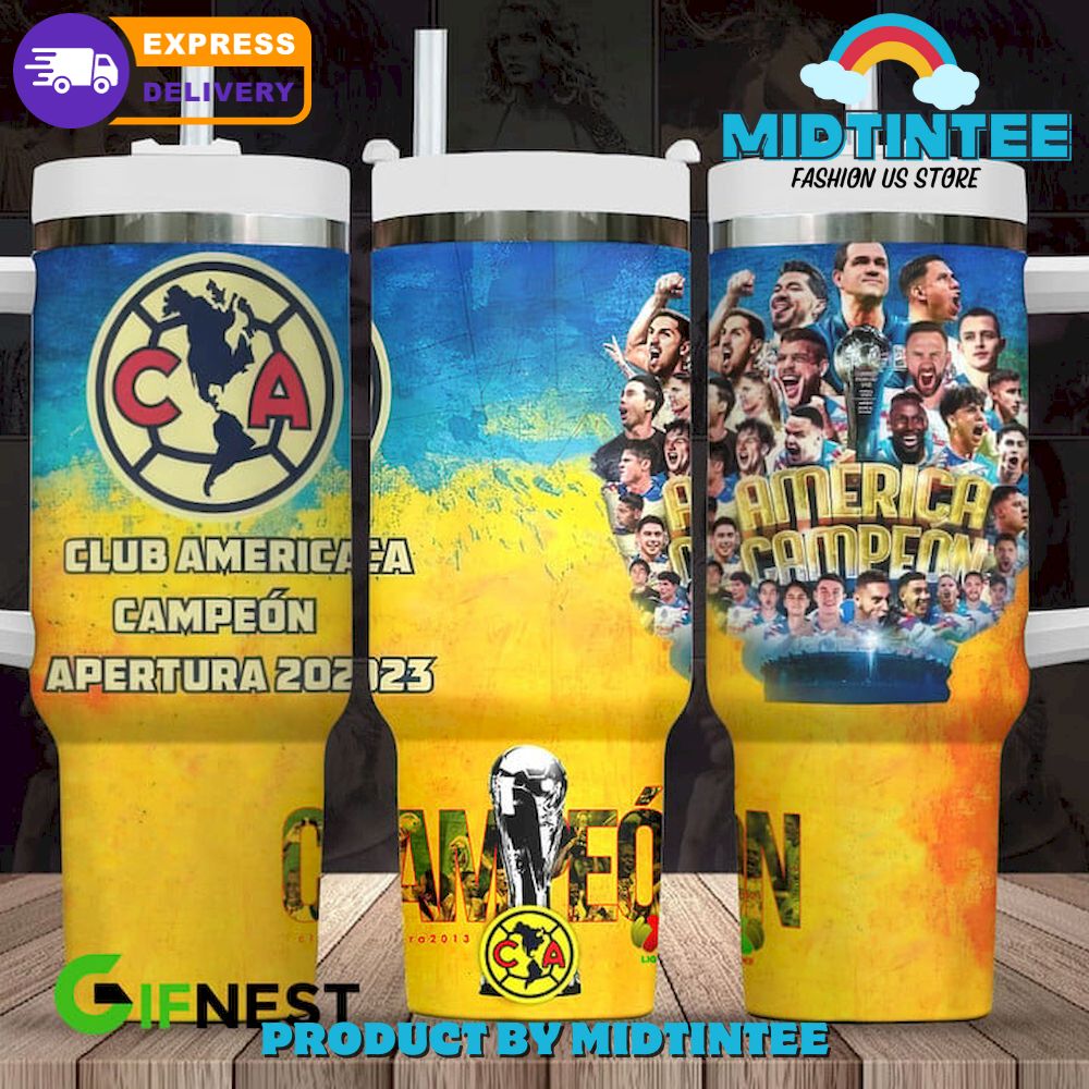 Club America Campeon Apertura 2023 Custom Stanley Quencher 40oz Stainless Steel Tumbler With Handle