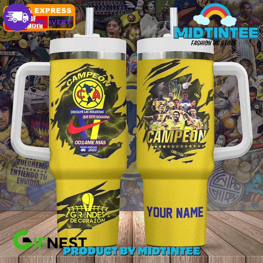 Club America Champions Custom Stanley Quencher 40oz Stainless Steel Tumbler With Handle