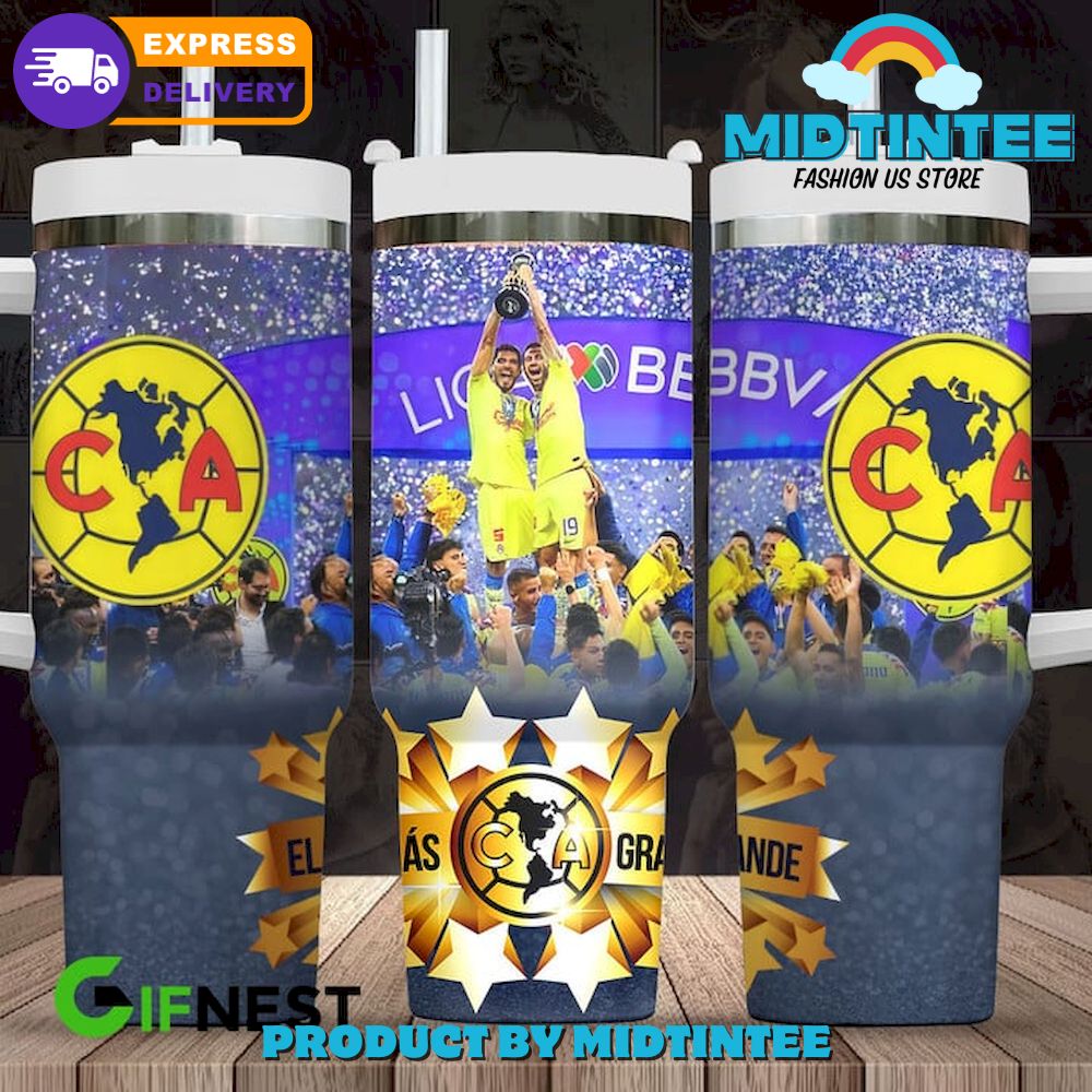 Club America Liga MX Champions Custom Stanley Quencher 40oz Stainless Steel Tumbler With Handle